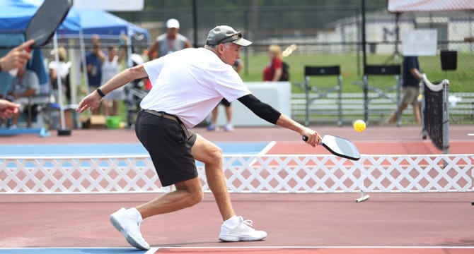 pickleball player in action